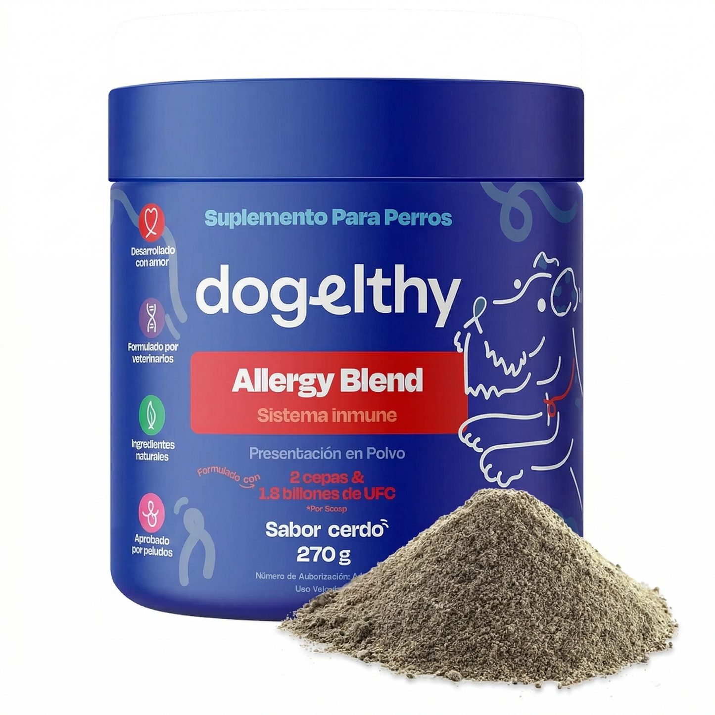 ALLERGY BLEND: Suplemento Premium para Alergia de Perro 100% Efectivo