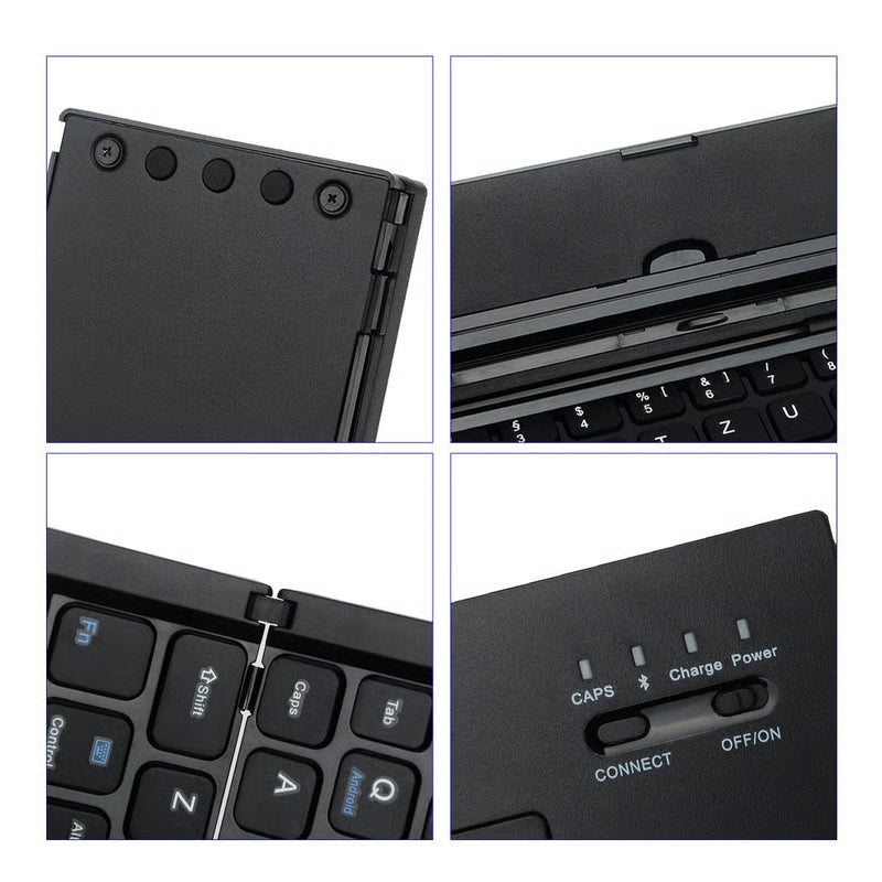 SmartKeyboard Plegable 3-en-1: Tu Oficina de Bolsillo - Escribe correos, informes y tareas desde tu celular o tablet con la comodidad de una laptop