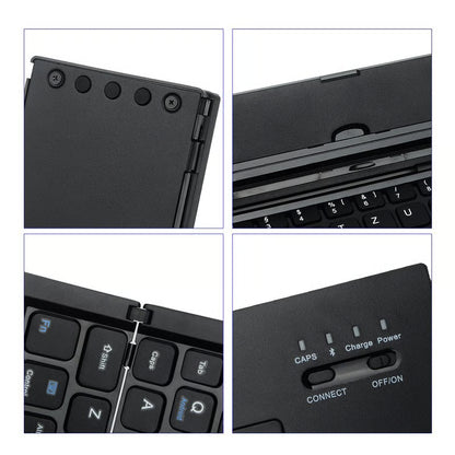 SmartKeyboard Plegable 3-en-1: Tu Oficina de Bolsillo - Escribe correos, informes y tareas desde tu celular o tablet con la comodidad de una laptop