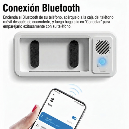 AquaSound Pro: Soporte Impermeable Táctil con Altavoz Bluetooth 360°
