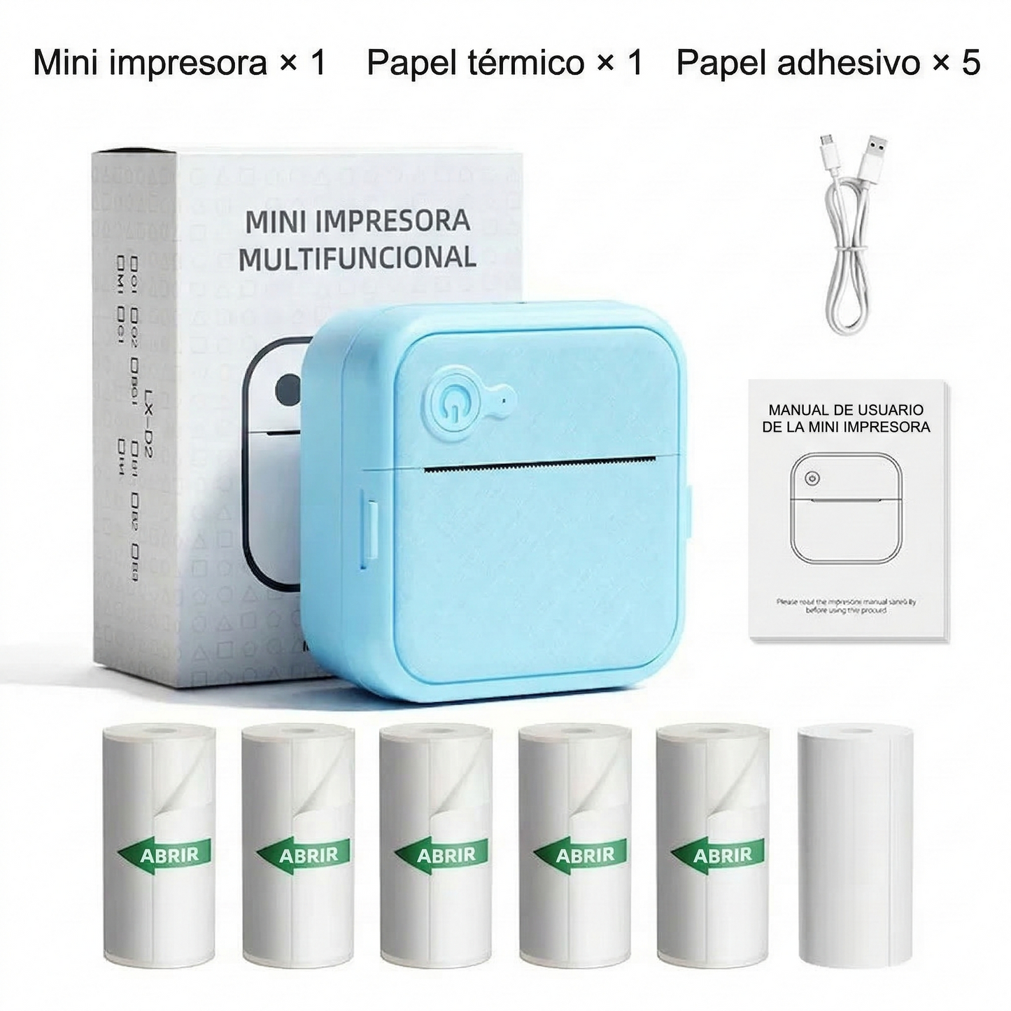 SMART MINI IMPRESORA TERMICA PORTATIL: Imprime Notas, Fotos y Etiquetas al Instante Sin Tinta