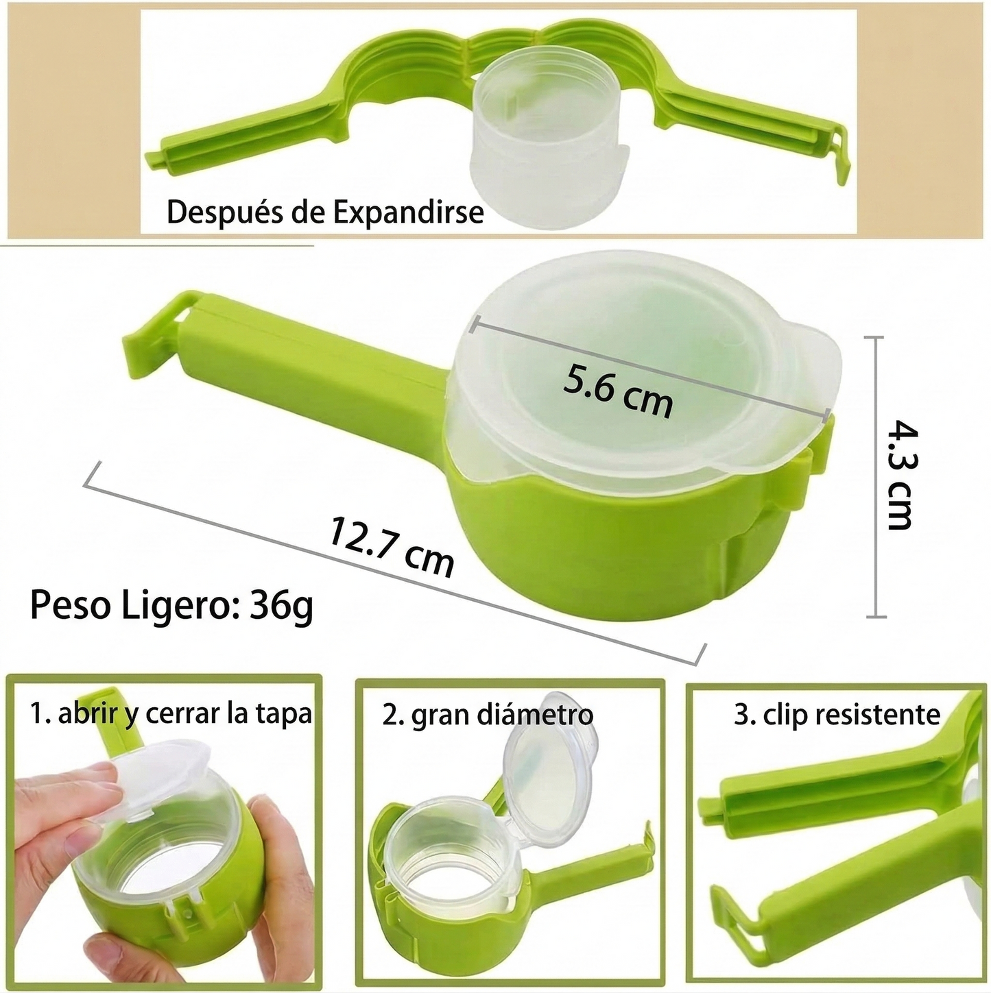 CLIP SELLADOR PRO (4 unidades): Vertido exacto para una cocina siempre impecable y organizada ¡Efectividad garantizada!