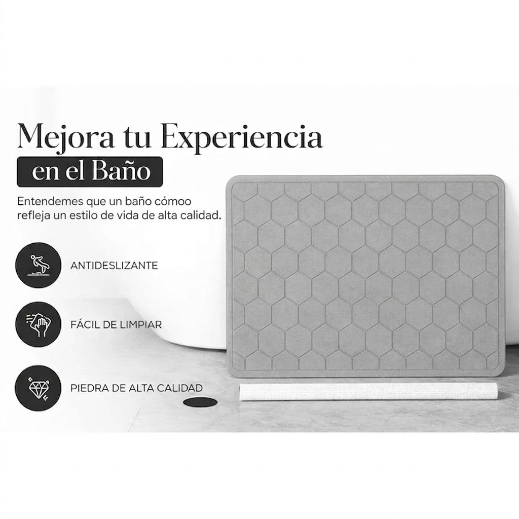 Tapete Hidro-Absorbente - Tecnología que mantiene tu baño seco en segundos 100% efectivo
